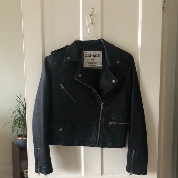 Garage Black Faux Leather Jacket - Picture 1 of 3